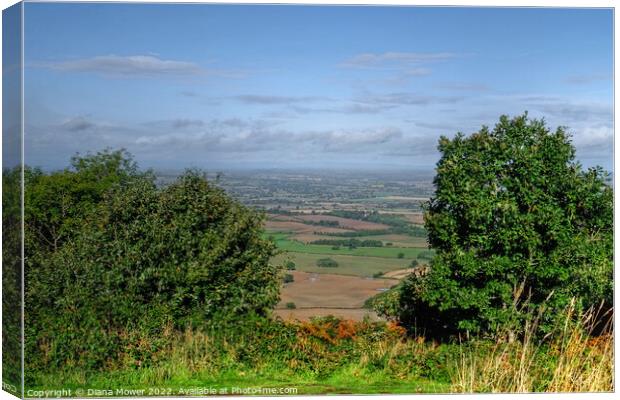 A view from the Wrekin  Shropshire Canvas Print by Diana Mower