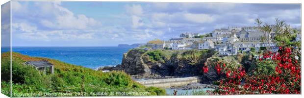 Port Isaac Cornwall Panoramic View Canvas Print by Diana Mower