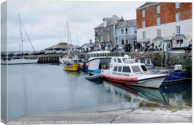 Padstow Harbour Cornwall Canvas Print by Diana Mower