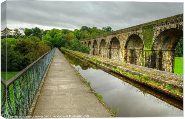 Chirk Aqueduct and Railway Viaduct Canvas Print by Diana Mower