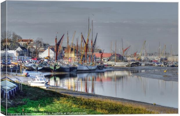  Hythe quay Maldon Essex Canvas Print by Diana Mower