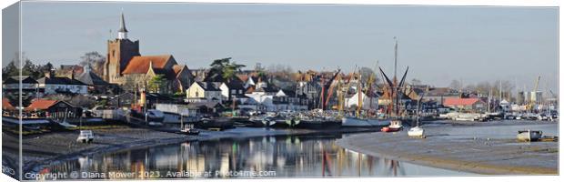 Maldon Evening Low Tide Panoramic Canvas Print by Diana Mower