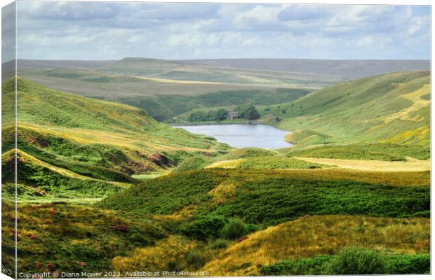  Yorkshire Dales and  Wessenden Reservoir  Canvas Print by Diana Mower