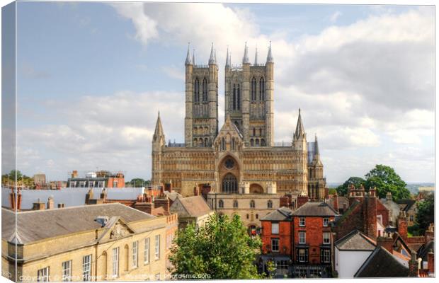 Lincoln Cathedral Canvas Print by Diana Mower
