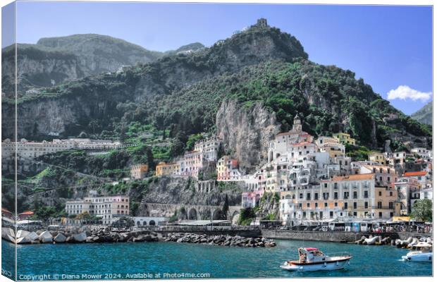 Amalfi Port and Coast Italy Canvas Print by Diana Mower