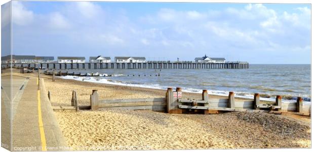 Southwold Pier Suffolk Canvas Print by Diana Mower