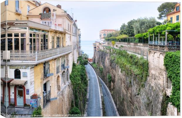 Via Luigi De Maio Street Sorrento   Canvas Print by Diana Mower