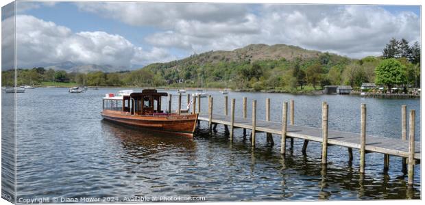 Windermere Jetty at Ambleside Cumbria Canvas Print by Diana Mower