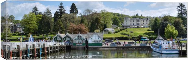 The Pier at Bowness on Windermere Canvas Print by Diana Mower