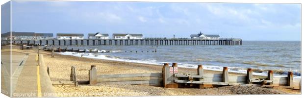 Southwold Pier Panoramic Canvas Print by Diana Mower