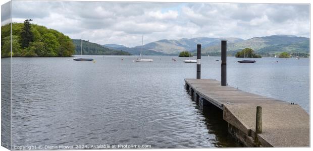 Windermere Jetty at Ambleside Canvas Print by Diana Mower