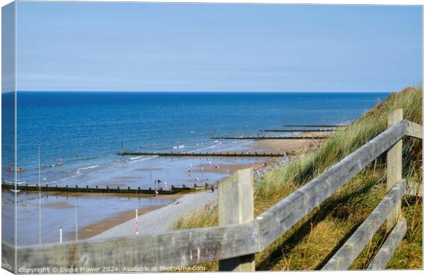 Sheringham above the Beach   Canvas Print by Diana Mower