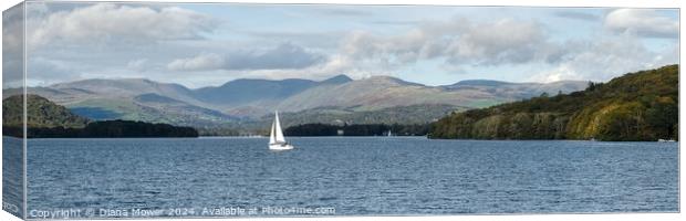  Windermere and the Fairfield Horseshoe Panoramic Canvas Print by Diana Mower