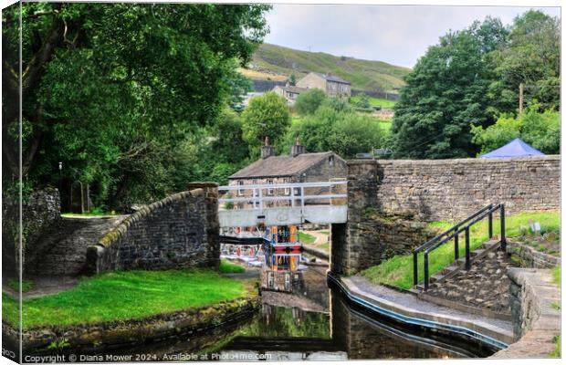 Bridge 62 Standedge Marsden Canvas Print by Diana Mower