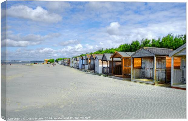 West Wittering beach Huts   Canvas Print by Diana Mower