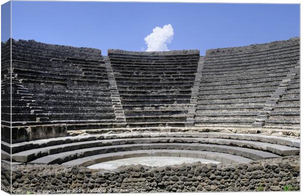 Pompeii The Odeon Theatre Canvas Print by Diana Mower