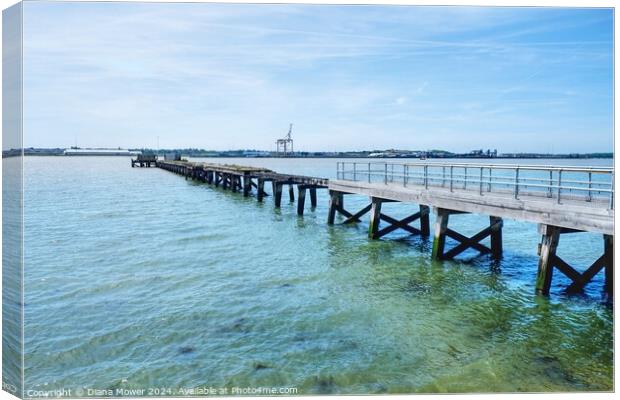 Shotley Disused Pier Suffolk Canvas Print by Diana Mower