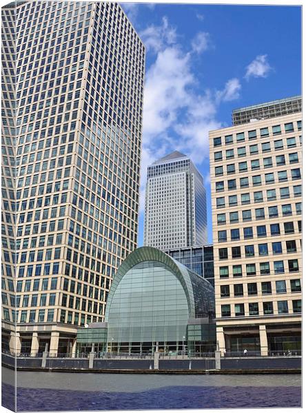 London Docklands Canary Wharf Canvas Print by Diana Mower