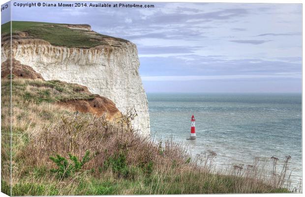 Beachy Head Lighthouse East Sussex Canvas Print by Diana Mower