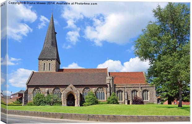 St Michaels Braintree Canvas Print by Diana Mower