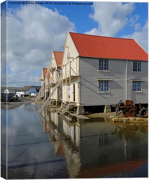 High Tide Tollesbury Canvas Print by Diana Mower