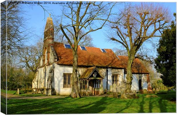 Tolleshunt Knights Church Canvas Print by Diana Mower