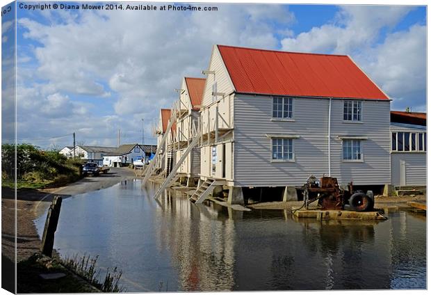 High Tide Tollesbury Canvas Print by Diana Mower