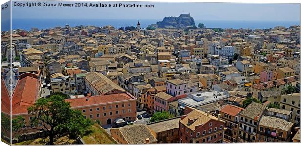 Corfu Old Town Canvas Print by Diana Mower