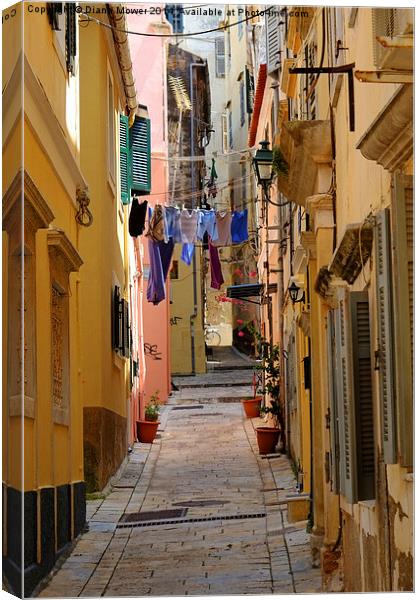Corfu Old Town Canvas Print by Diana Mower