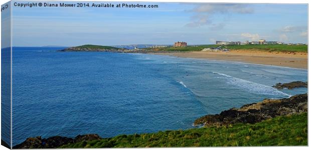  Fistral Beach Newquay Canvas Print by Diana Mower