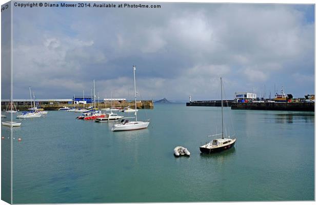  Penzance Harbour Canvas Print by Diana Mower