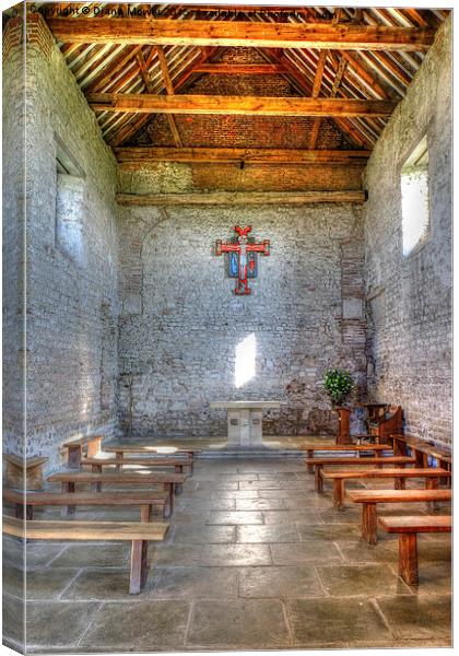St Peter’s Chapel interior Canvas Print by Diana Mower