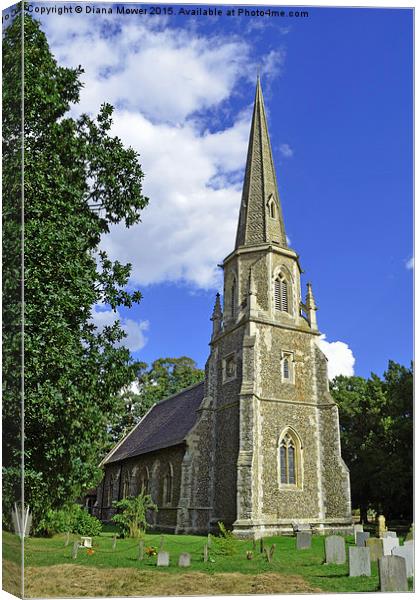 St James, Greenstead Green Canvas Print by Diana Mower