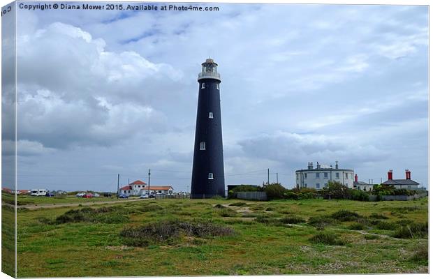 Dungeness lighthouse  Canvas Print by Diana Mower