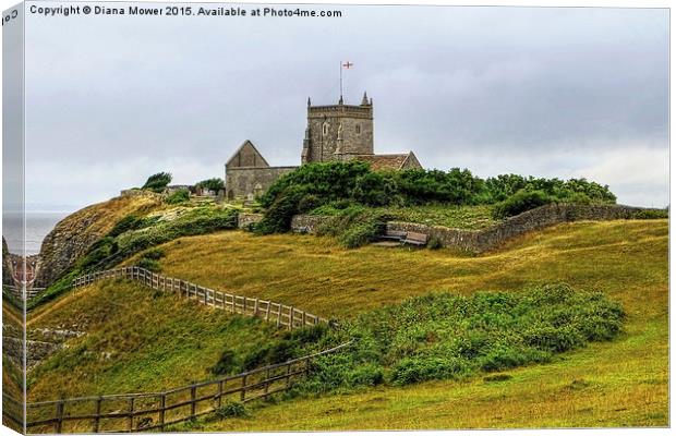  Uphill Church Canvas Print by Diana Mower