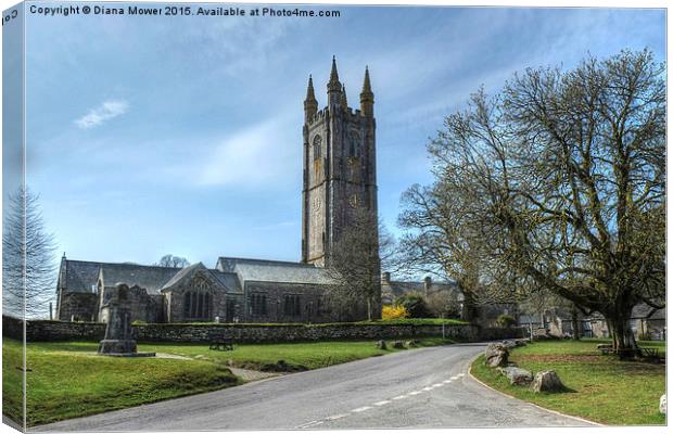  Widecombe in the Moor Canvas Print by Diana Mower