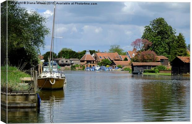 The  river Waveney Beccles  Canvas Print by Diana Mower