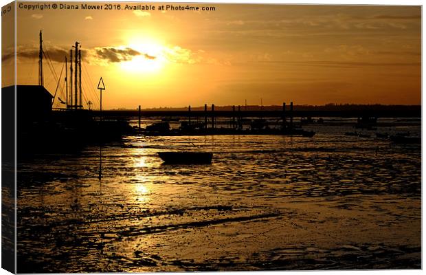  West Mersea Sunset Canvas Print by Diana Mower