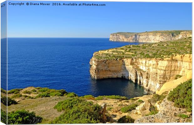 Xlendi, Gozo Canvas Print by Diana Mower