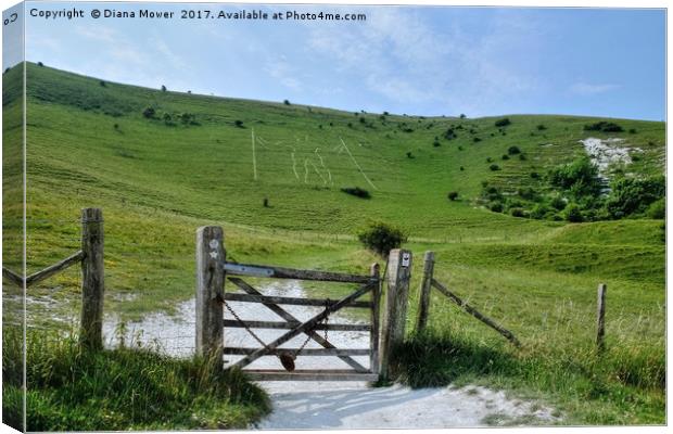 The Long Man of Wilmington Canvas Print by Diana Mower