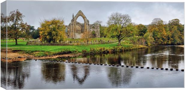 Bolton Priory Ruins Canvas Print by Diana Mower