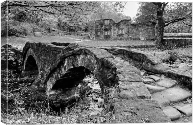 Wycoller Packhorse Bridge Canvas Print by Diana Mower