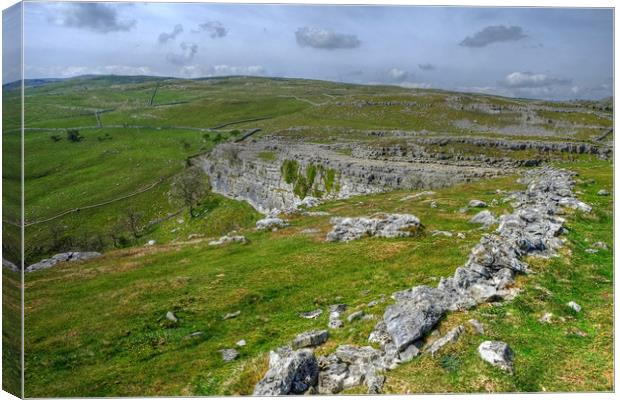 Above Malham Cove Canvas Print by Diana Mower