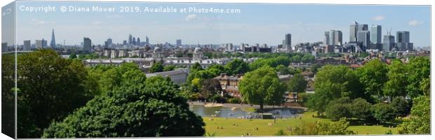 Greenwich London  Panoramic          Canvas Print by Diana Mower
