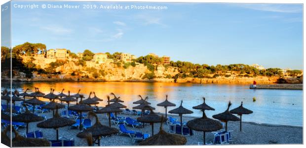 Mallorca Beach Sunset Canvas Print by Diana Mower
