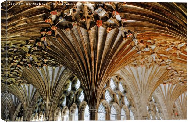 Canterbury Cathedral Cloisters Canvas Print by Diana Mower