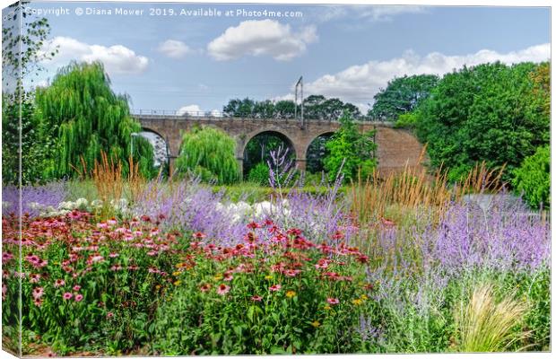 Chelmsford Central Park Summer Gardens Canvas Print by Diana Mower