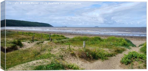 The Beach at Sand Bay Somerset Canvas Print by Diana Mower