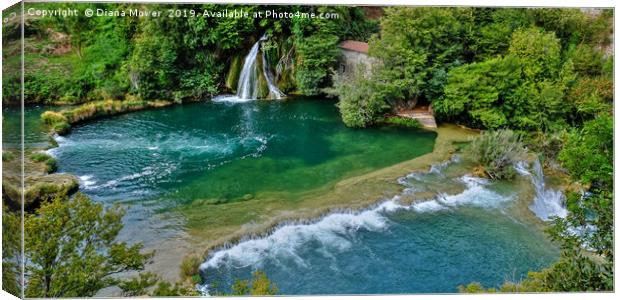  Krka Waterfalls and Rapids Croatia Canvas Print by Diana Mower