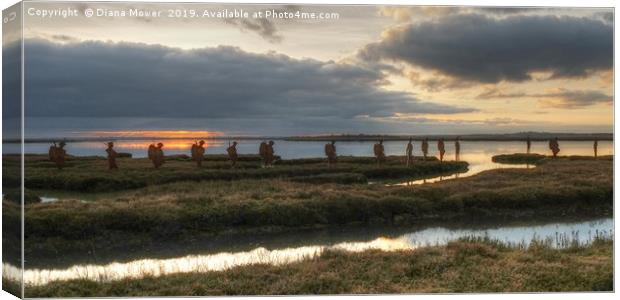 Mersea Island's Silhouettes Canvas Print by Diana Mower